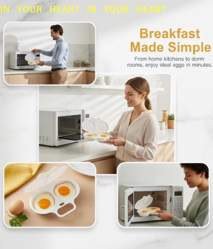 2-Cavity Microwave Egg Poacher – Heat-Resistant Reusable